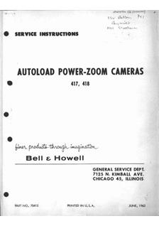 Bell and Howell 418 manual. Camera Instructions.